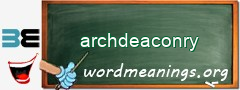 WordMeaning blackboard for archdeaconry